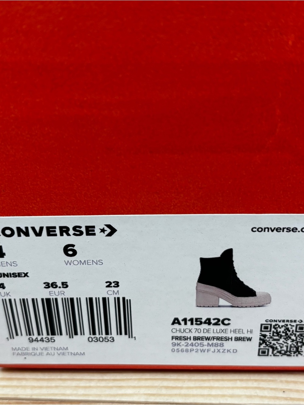 CONVERSE Chuck 70 De Luxe Heel A11542C Boots Coffee Brown Woman's Sz 6 - Picture 2 of 7